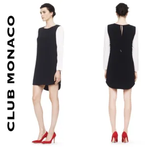 Club Monaco Contrast Sheath Dress Black Nude