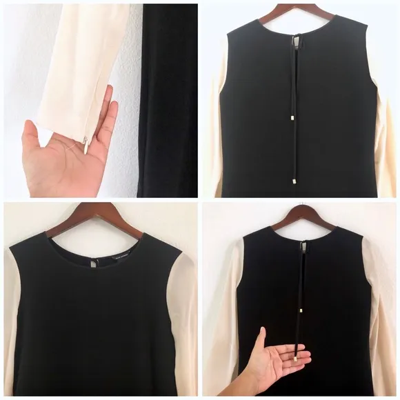 Club Monaco Contrast Sheath Dress Black Nude