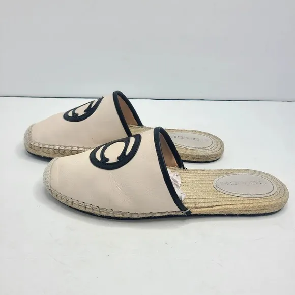 Coach‎ Channing Chalk Espadrille Leather Mule Flat Slip-on Shoes Size 8.5