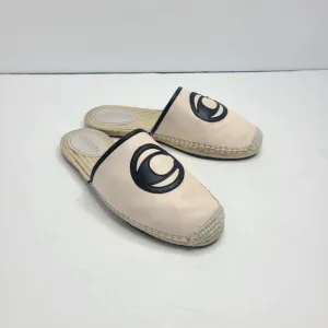 Coach‎ Channing Chalk Espadrille Leather Mule Flat Slip-on Shoes Size 8.5
