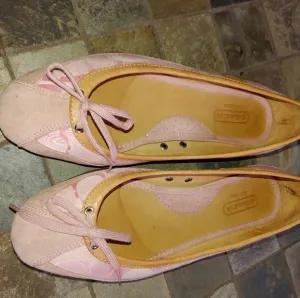 COACH PINK FLAT SHOES SIZE 11. SELLING MATCHING BAGS TOO PLS ASK IF INTERESTED!!