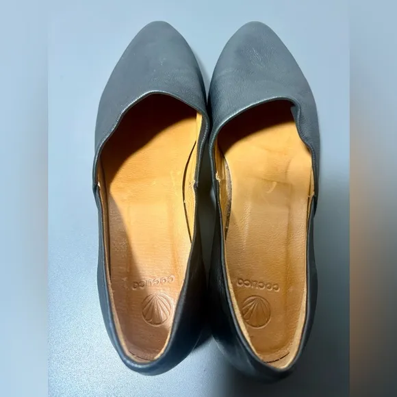 COCLICO Padu Black Leather Flat Shoes
