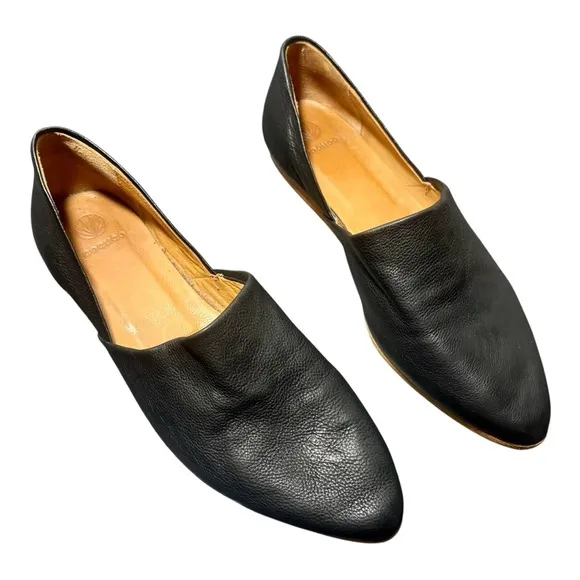 COCLICO Padu Black Leather Flat Shoes
