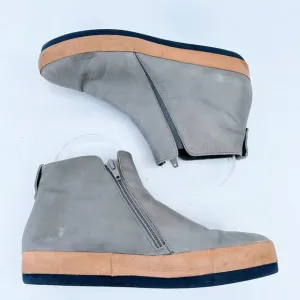 Coclico Women’s Gray Grey Leather Ankle Boots Booties Flat 37 Size 7