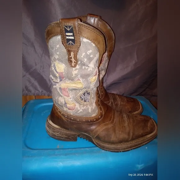 Cody James Brown leather work boots