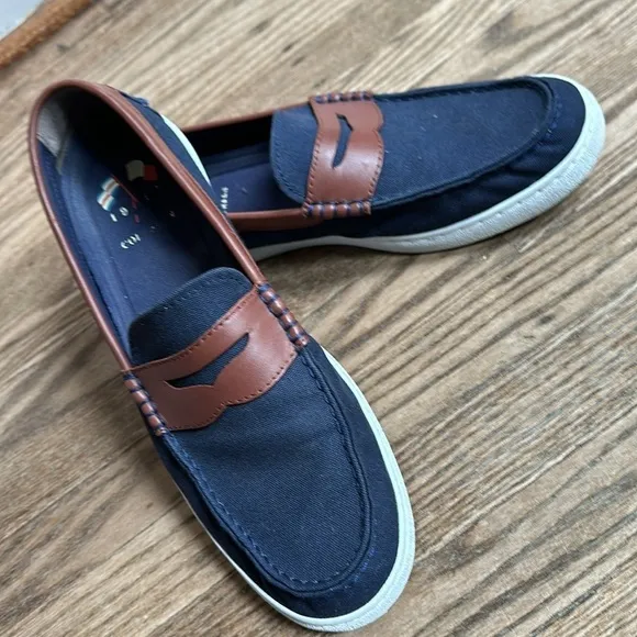 Cole Haan 1928 Nantucket Navy Blue Penny Loafer Boat Shoe size 10.5 Men's EUC