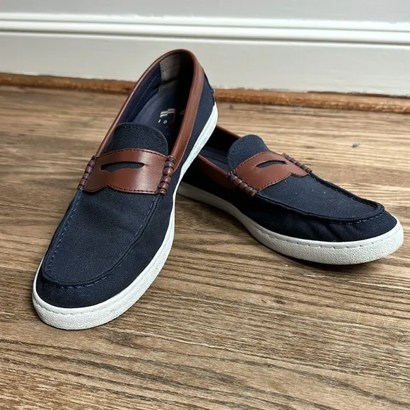 Cole Haan 1928 Nantucket Navy Blue Penny Loafer Boat Shoe size 10.5 Men's EUC
