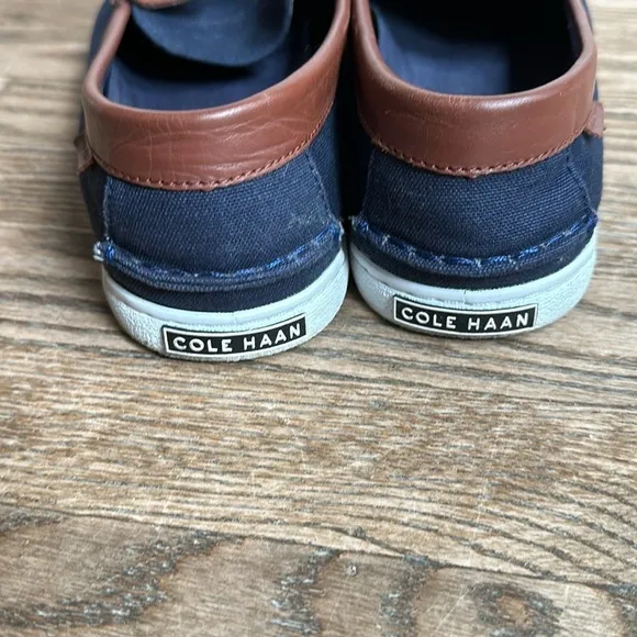 Cole Haan 1928 Nantucket Navy Blue Penny Loafer Boat Shoe size 10.5 Men's EUC
