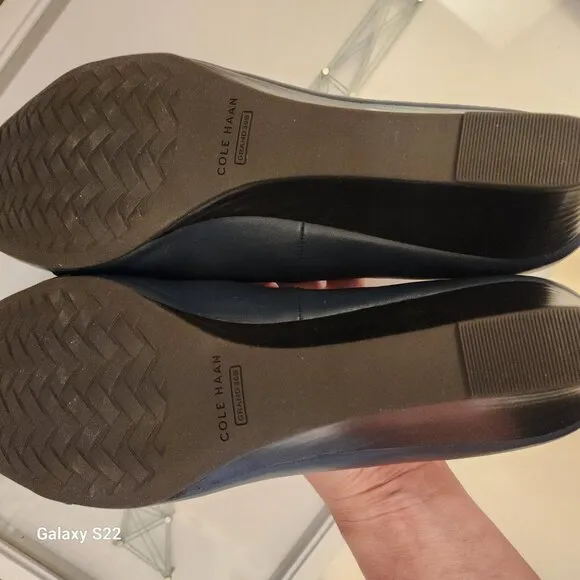 Cole Haan &quot;Malta&quot; Navy Blue Leather wedges. NIB. Size 11