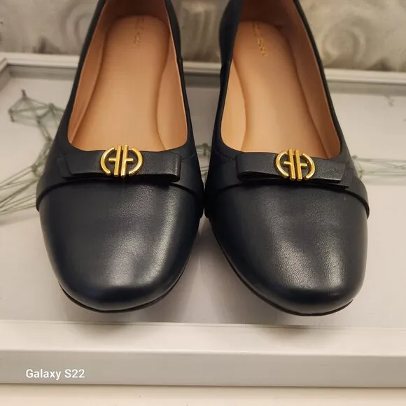 Cole Haan &quot;Malta&quot; Navy Blue Leather wedges. NIB. Size 11