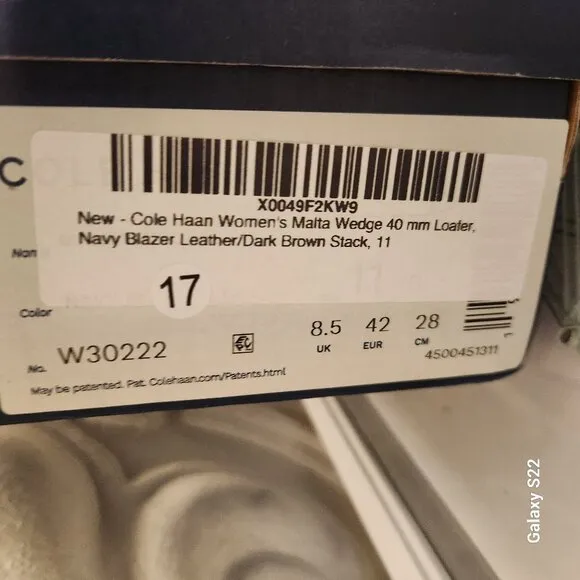 Cole Haan &quot;Malta&quot; Navy Blue Leather wedges. NIB. Size 11