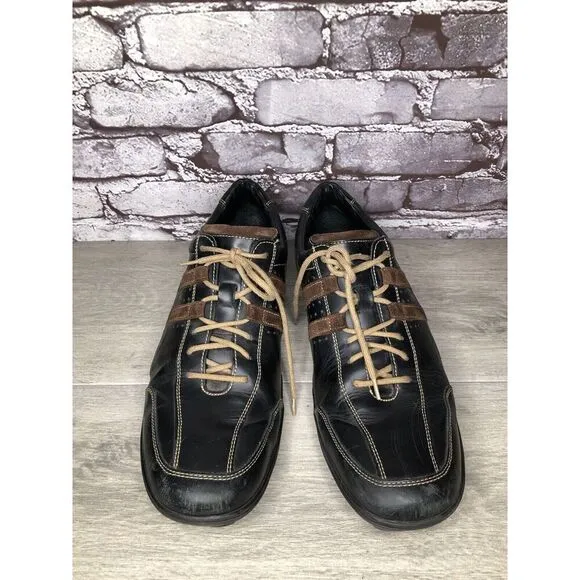 Cole Haan Black Leather Bicycle Toe Brown Suede Oxfords Shoes Men Sz 13M US/46EU