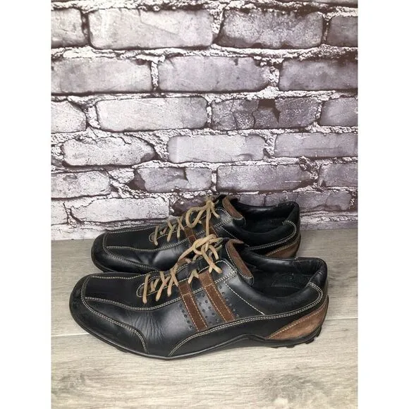 Cole Haan Black Leather Bicycle Toe Brown Suede Oxfords Shoes Men Sz 13M US/46EU
