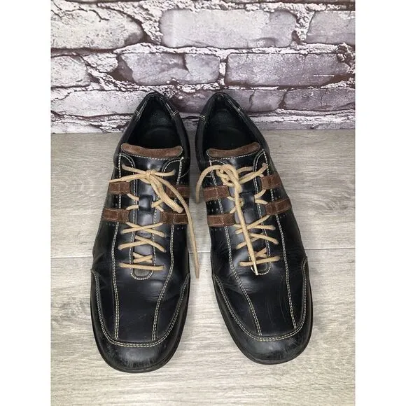 Cole Haan Black Leather Bicycle Toe Brown Suede Oxfords Shoes Men Sz 13M US/46EU