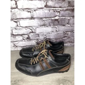 Cole Haan Black Leather Bicycle Toe Brown Suede Oxfords Shoes Men Sz 13M US/46EU