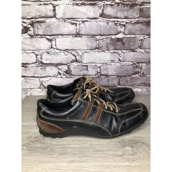 Cole Haan Black Leather Bicycle Toe Brown Suede Oxfords Shoes Men Sz 13M US/46EU