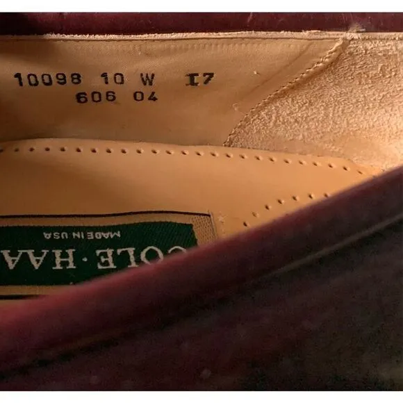 Cole Haan Brown Leather Penny Loafers CLASSIC Dress Shoes Mens 10 WIDE