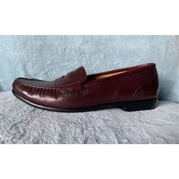 Cole Haan Brown Leather Penny Loafers CLASSIC Dress Shoes Mens 10 WIDE