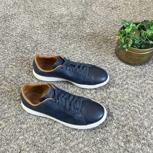 Cole Haan GrandPro Mens Size 8 M Blue Leather Casual Tennis Shoes Sneakers