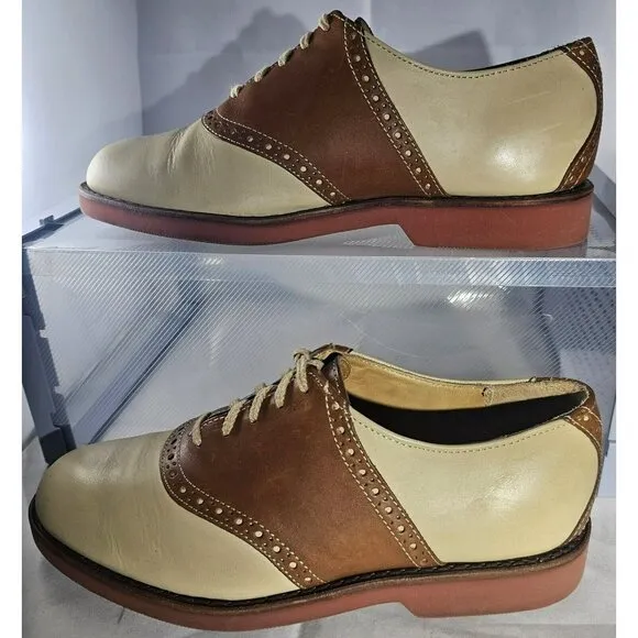 Cole Haan Men’s Oberlin Vanilla/Oak Leather Oxford Shoe Size 6E