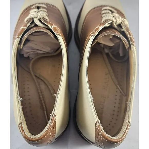Cole Haan Men’s Oberlin Vanilla/Oak Leather Oxford Shoe Size 6E