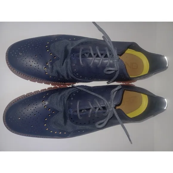 Cole Haan Mens Zerogrand Wingtip Oxford Two-tone Navy Blue Size 14  161C12974H15