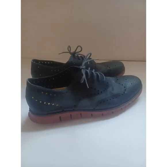 Cole Haan Mens Zerogrand Wingtip Oxford Two-tone Navy Blue Size 14  161C12974H15