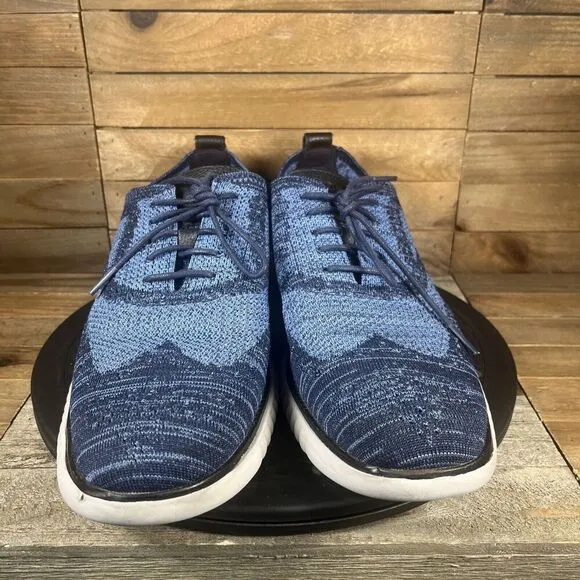Cole Haan Mens Sz 10.5M 2.ZEROGRAND Stitchlite Wingtip Blue Oxford Shoes C27946