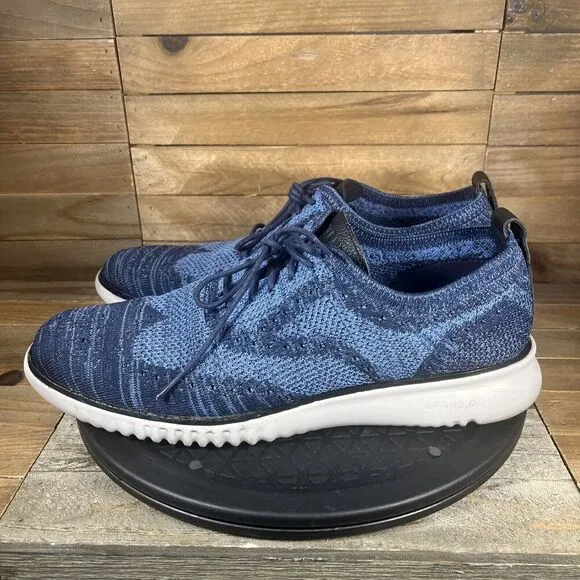 Cole Haan Mens Sz 10.5M 2.ZEROGRAND Stitchlite Wingtip Blue Oxford Shoes C27946
