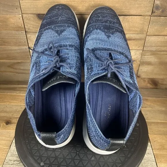 Cole Haan Mens Sz 10.5M 2.ZEROGRAND Stitchlite Wingtip Blue Oxford Shoes C27946