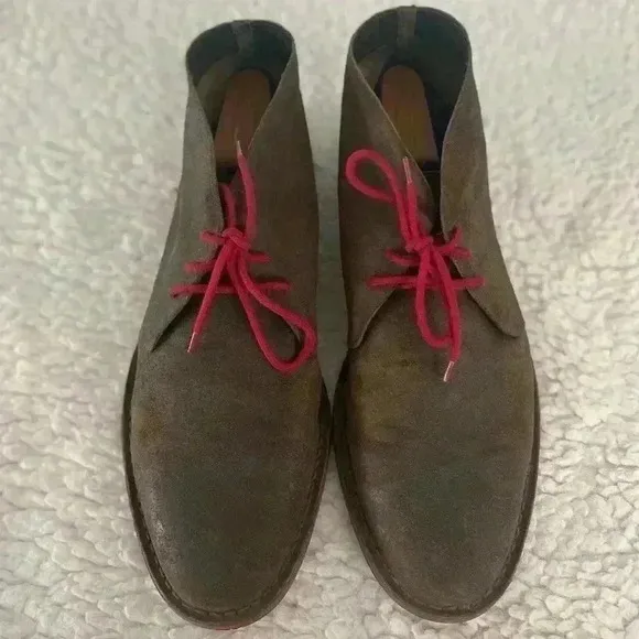 Cole Haan Paul Chukka Boots Shoes Mens Size 13 Brown Distressed Suede Lace Up