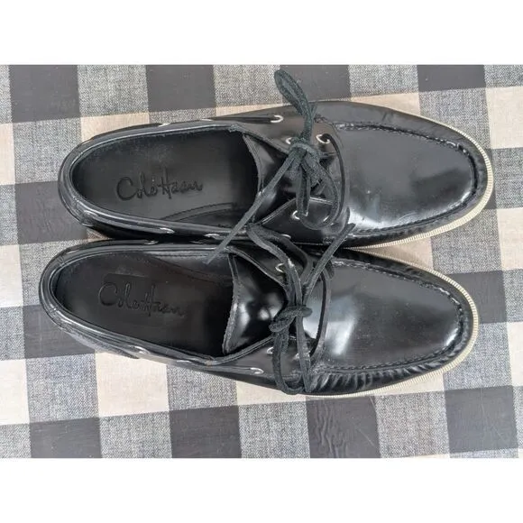 Cole Haan Yacht Club Nike Air Dockside Boat Shoes Black Men's Size 10M