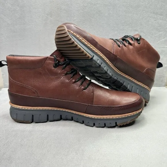 Cole Haan ZeroGrand Rugged Mens Size 12 (M) Chukka Boots Brown Leather Lace Up