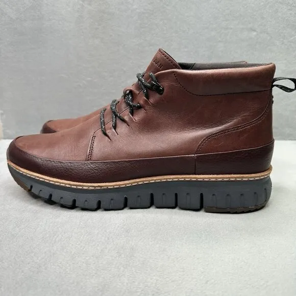 Cole Haan ZeroGrand Rugged Mens Size 12 (M) Chukka Boots Brown Leather Lace Up