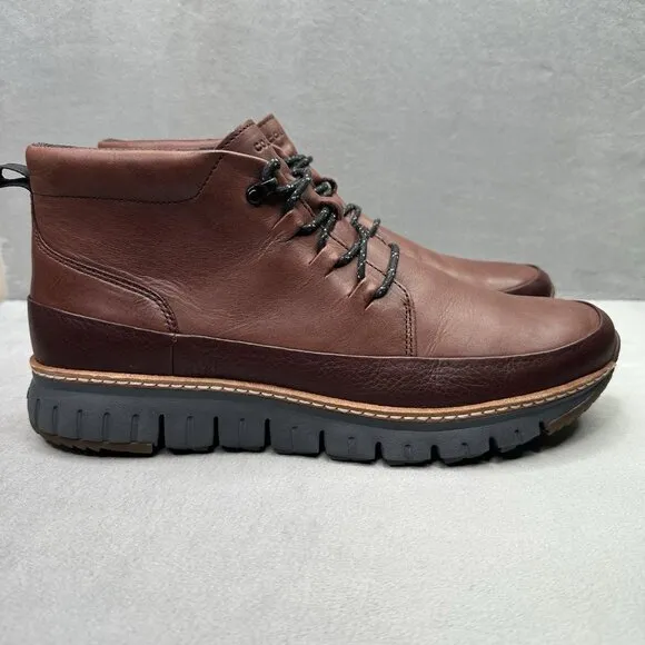 Cole Haan ZeroGrand Rugged Mens Size 12 (M) Chukka Boots Brown Leather Lace Up