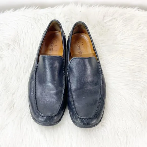 Cole Hann 8 M Mens Black Leather Slip-on Dress Shoes
