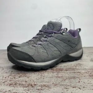 Columbia Grey &amp; Purple Low Top Hiking outdoor shoes 7.5