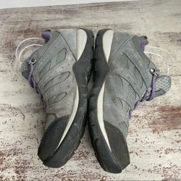 Columbia Grey &amp; Purple Low Top Hiking outdoor shoes 7.5