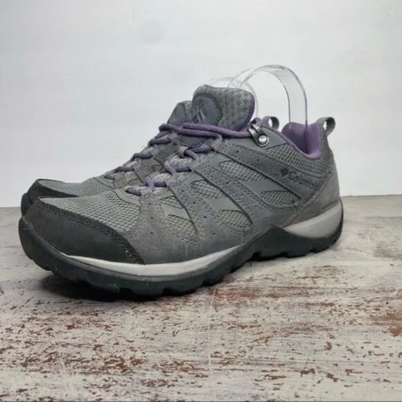 Columbia Grey &amp; Purple Low Top Hiking outdoor shoes 7.5