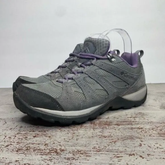 Columbia Grey &amp; Purple Low Top Hiking outdoor shoes 7.5