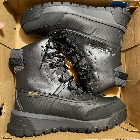 Columbia men Bugaboot celsius black boots Size 8 Wide waterproof insulation
