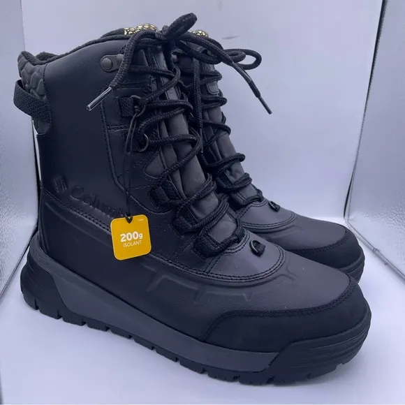 Columbia men Bugaboot celsius black boots Size 8 Wide waterproof insulation