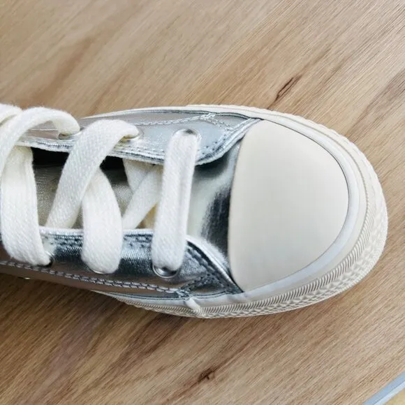 ⭐CONVERSE All Star Lift Hi Women Shoes Sz 7 Shoes Metallic Silver A09902C Glam⭐