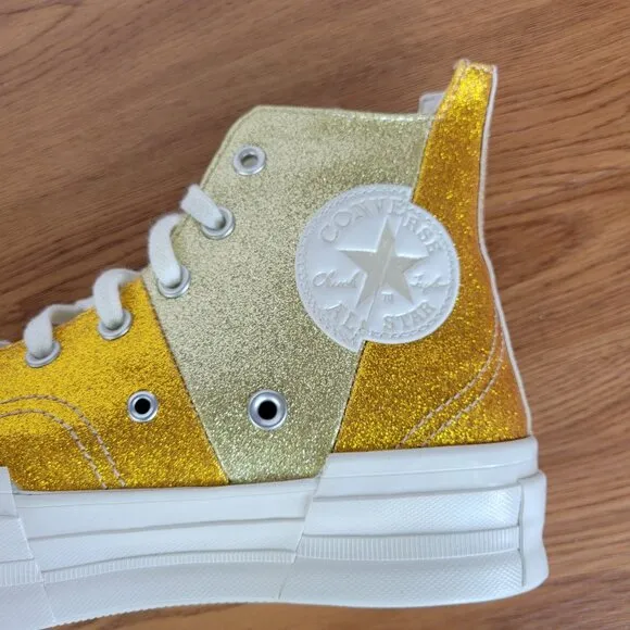 ❤️❤️❤️Converse Chuck 70 Plus Glitter Galore 8.5 Women Shoes Gold Premium A08176C