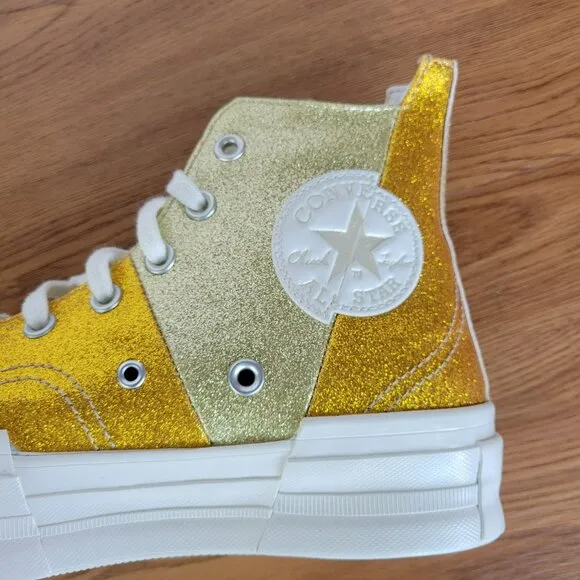 ❤️❤️Converse Chuck 70 Plus Glitter Hi Sneakers Sz 6 Men's Shoes Gold A08176C New