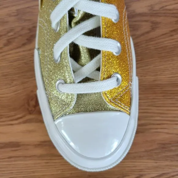 ❤️❤️Converse Chuck 70 Plus Glitter Hi Sneakers Sz 6 Men's Shoes Gold A08176C New