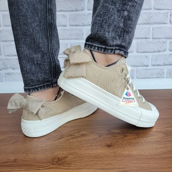⭐Converse Chuck Taylor All Star Lift Bow Women's Shoes Sz 7 Embroidered A10246C⭐