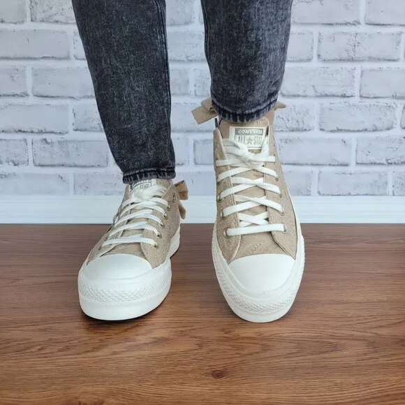 ⭐Converse Chuck Taylor All Star Lift Bow Women's Shoes Sz 7 Embroidered A10246C⭐