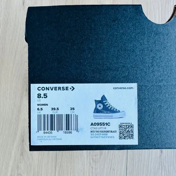 ⭐CONVERSE Chuck Taylor All Star Lift Platform HI Women Glitter Shoes 8.5 A09551C