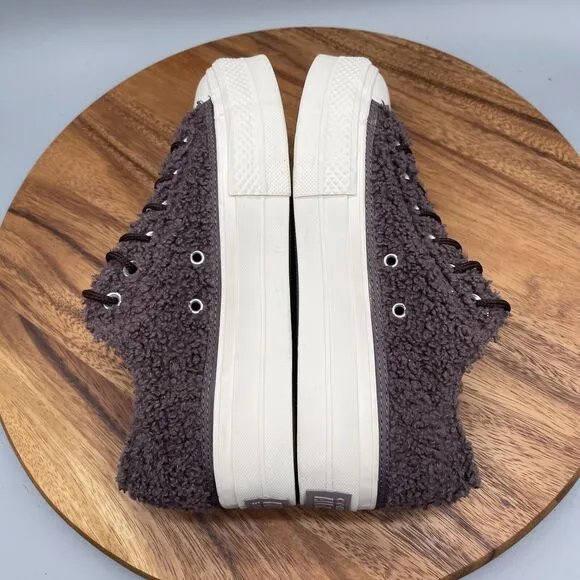 Converse Chuck Taylor All Star Shoes Womens 9 Platform Cozy Sherpa Violet Ore